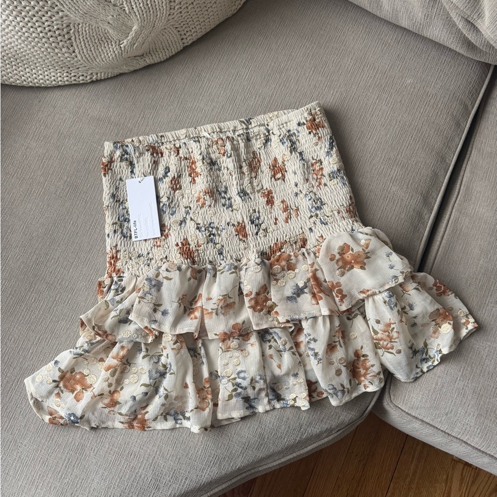 Floral Ruffle Skirt